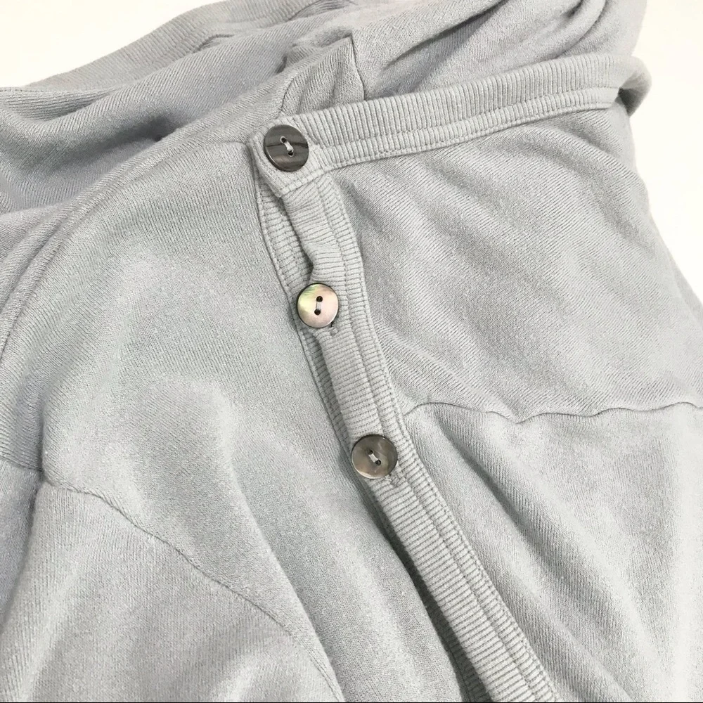 Free People Blue Terry Cloth Hooded Sweater Size Small